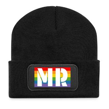 Chemise arc-en-ciel MR - Beanie recyclé à patch - noir - Devant