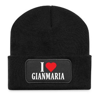t-shirt I love Gianmaria t-shirt gift idea - Recycled Patch Beanie - black - Front