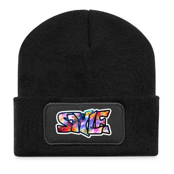 Style your Life - Recycelte Patch Beanie - Schwarz - Vorne