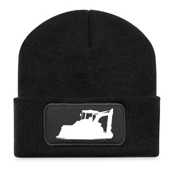 Opérateur d’excavatrice et d’équipement de construction Silhouette – - Beanie recyclé à patch - noir - Devant