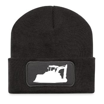 Baggerfahrer und Baugeräteführer Silhouette – - Recycelte Patch Beanie - Dunkelgrau - Vorne