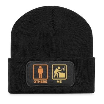 Butcher Stick Figure - Recycled Patch Beanie - black - Front