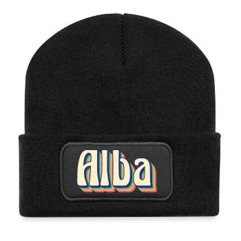 Vintage Retro Sunrise T-Shirt T-Shirt Gift Idea - Recycled Patch Beanie - black - Front