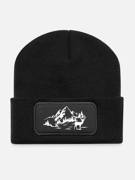 Gebirge - Recycelte Patch Beanie - Schwarz