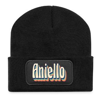 Aniello t-shirt retro vintage t-shirt gift - Recycled Patch Beanie - black - Front