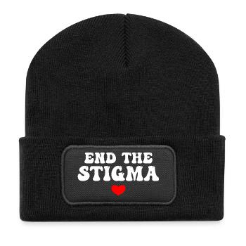 Mettre fin à la stigmatisation - Beanie recyclé à patch - noir - Devant