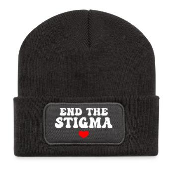 End The Stigma - Recycelte Patch Beanie - Dunkelgrau - Vorne