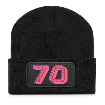 70. 70 ANS. 70e ANNIVERSAIRE. ANNIVERSAIRE 70 ANS. - Beanie recyclé à patch - noir - Devant