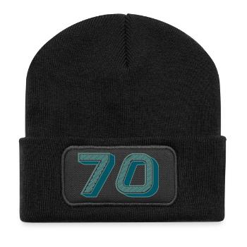 70. 70 ANS. 70e ANNIVERSAIRE. ANNIVERSAIRE 70 ANS. - Beanie recyclé à patch - noir - Devant