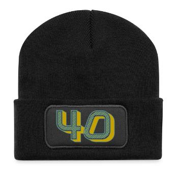 40. 40 ANS. 40e ANNIVERSAIRE. ANNIVERSAIRE 40 ANS. - Beanie recyclé à patch - noir - Devant