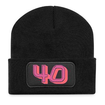 40. 40 JAHRE. 40. JAHRESTAG. 40-JÄHRIGES JUBILÄUM. - Recycelte Patch Beanie - Schwarz - Vorne