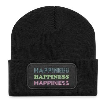 Lettres pastel du Trio du Bonheur - Beanie recyclé à patch - noir - Devant