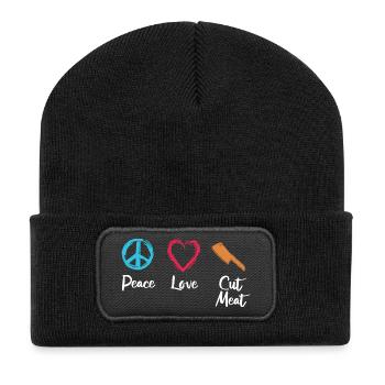 Peace, Love, Cutting Flesh - Recycled Patch Beanie - black - Front