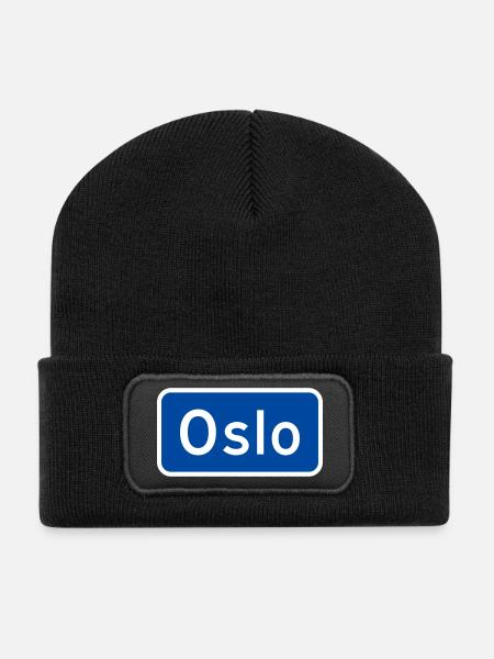 Oslo - Recycelte Patch Beanie - Schwarz