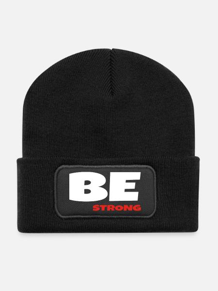Be strong - Recycled Patch Beanie - black