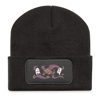 Ghosts Baking Cookies - Wide Motif - Recycled Patch Beanie - dark grey - Front