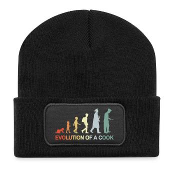 Evolution d’un cuisinier - Beanie recyclé à patch - noir - Devant
