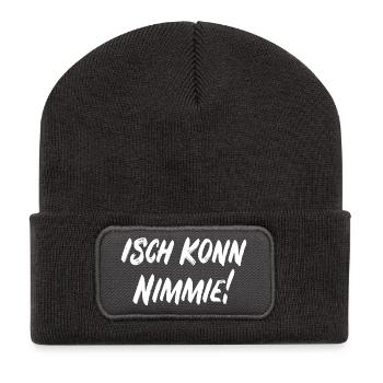 Isch konn nimmie! - Recycelte Patch Beanie - Dunkelgrau - Vorne