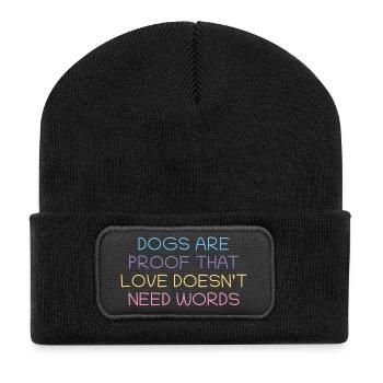 Les chiens prouvent l’amour sans mots - Beanie recyclé à patch - noir - Devant