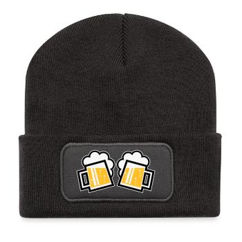 2 chopes à bière bavaroise Prosten (chopes à bière / 3C) - Beanie recyclé à patch - charbon - Devant