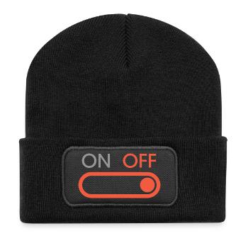 off button - Gaming and Streaming - Recycled Patch Beanie - black - Front