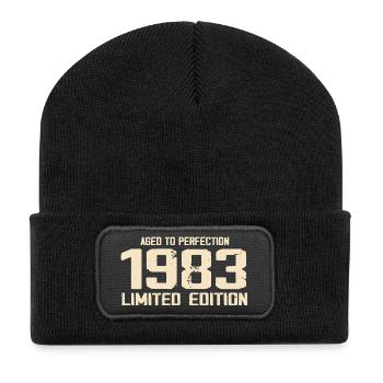 1983 Limited edition 1983 Birthday 1983 Retro - Recycled Patch Beanie - black - Front