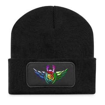 Pride Skarabäus – Vielfalt und Transformation - Recycelte Patch Beanie - Schwarz - Vorne