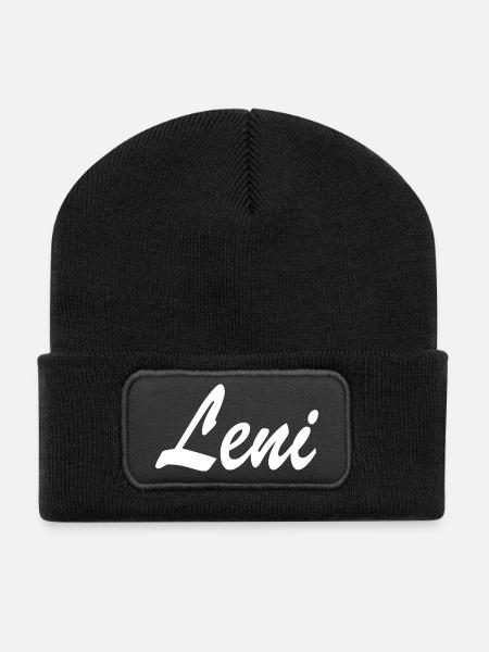 Leni - Recycelte Patch Beanie - Schwarz