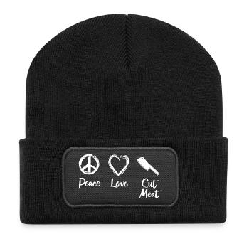 Peace Love Cut Meat - Recycled Patch Beanie - black - Front