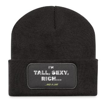 Grande, sexy et riche... sûr - Beanie recyclé à patch - charbon - Devant