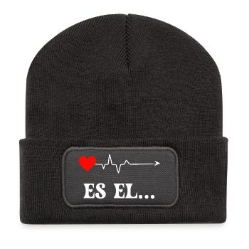 Heartbeat Karte von Essex - Recycelte Patch Beanie - Dunkelgrau - Vorne