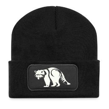 Raton laveur - Beanie recyclé à patch - noir - Devant