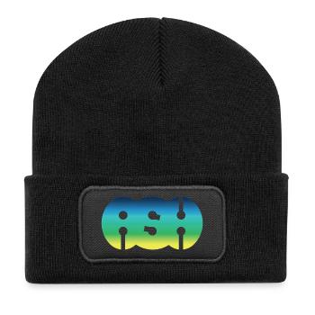 ASCHE - Recycelte Patch Beanie - Schwarz - Vorne