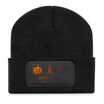 Autumn mood Halloween design - Recycled Patch Beanie - black - Front