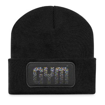 GYM - Workout mit Stil im Fitnessstudio-Design - Recycelte Patch Beanie - Schwarz - Vorne
