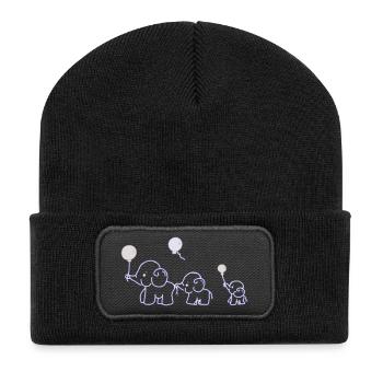 Familywalk_weiss - Beanie recyclé à patch - noir - Devant