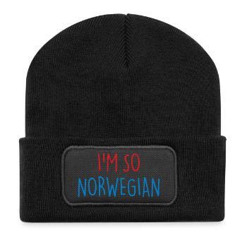 I'm so Norwegian Norway Norway - Recycled Patch Beanie - black - Front