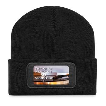 La seule aiguille à laquelle je suis accro - Beanie recyclé à patch - noir - Devant