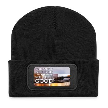 The only needle that makes me feel good - Recycled Patch Beanie - black - Front