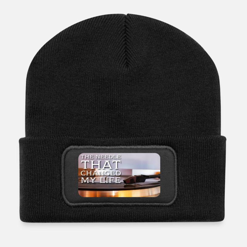 The needle that changed my life - Recycelte Patch Beanie - Schwarz