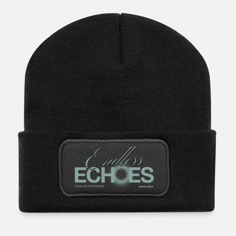 Synthesizer Modular Addicted Endless Echoes - Recycelte Patch Beanie - Schwarz