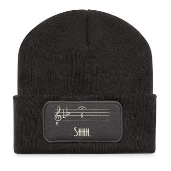 Shhh Silent Melody Sheet Music - Recycled Patch Beanie - dark grey - Front