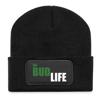 Bud Crown – Minimalist logo for streetwear - Recycled Patch Beanie - black - Front
