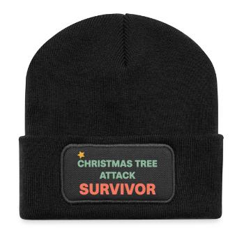 Survivant Arbre Noël - Beanie recyclé à patch - noir - Devant