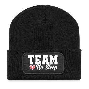 Team No Sleep - Recycelte Patch Beanie - Schwarz - Vorne