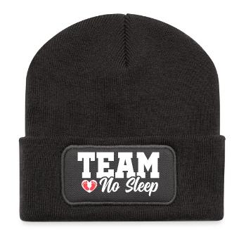Équipe Pas de sommeil - Beanie recyclé à patch - charbon - Devant