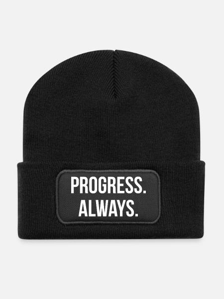 PROGRESS. ALWAYS. | Greyline Official - Recycelte Patch Beanie - Schwarz