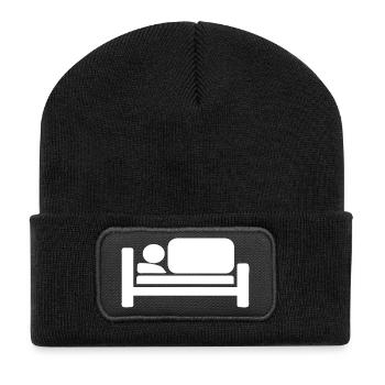 Cool Lit Silhouettes Pictogramme Design - Beanie recyclé à patch - noir - Devant