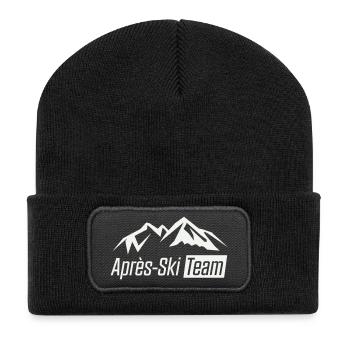 apres_ski_team_berge - Recycelte Patch Beanie - Schwarz - Vorne