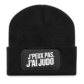 Ich kann nicht, ich habe Judo-Humor-Geschenk - Recycelte Patch Beanie - Schwarz - Vorne